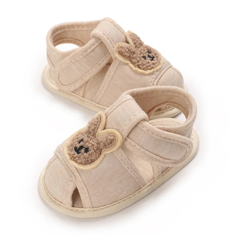 Cute Bear Soft Sole Comfortable Sandals for Infants and Toddlers, Baotou Anti Kick First Step Shoes 0-18 Months