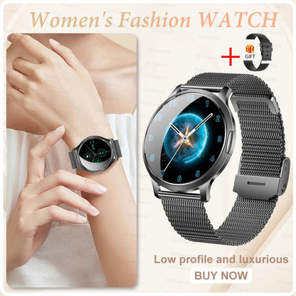 New Women Smart Watch 1.32"AMOLED Full Touch Screen Bluetooth Call Blood Pressure IP68 Waterproof NFC 7.3mm Ultra-thin bracelet