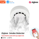 Tuya WiFi/Zigbee Smoke Detector Photoelectric Sensor Fire Alarm Home Kitchen Security System Work With Smart Life APP