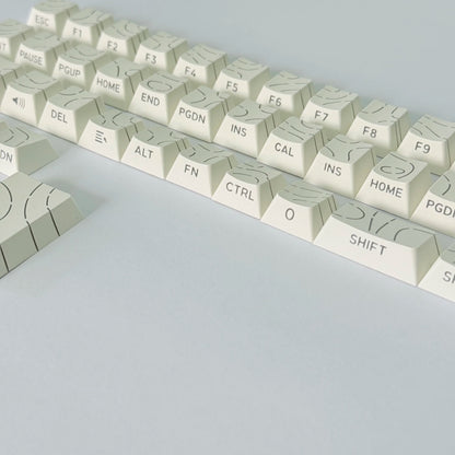 Contour Lines Translucent Keycaps Side Engraving Cherry Profile Black White Key Cap 60 70 80 90 100 Layout Mechanical Keyboard