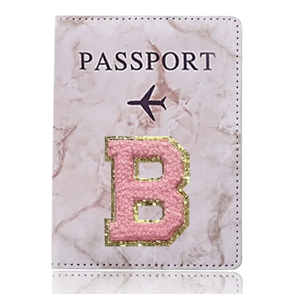 Fashion Passport Protective Cover, Embroidery Letter Pattern Travel Passport Holder, Wallet Gift PU Leather Card Case Cover Unisex