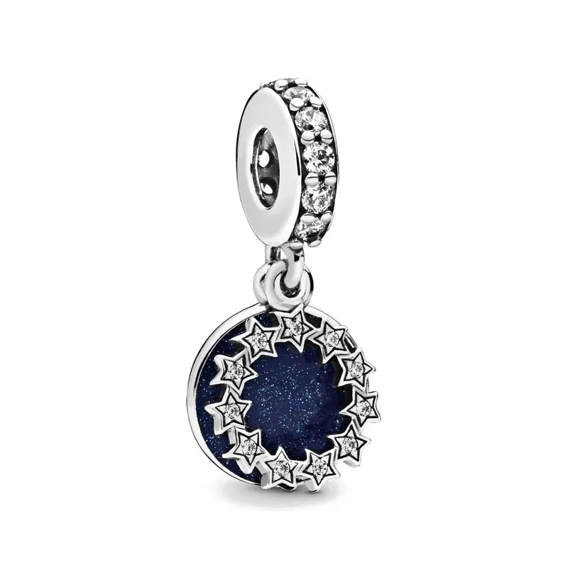 Nuevo colgante de plata 925 compatible con pulsera original, joyas para mujer, serie azul, colgante de pulpo, delfín, búho, camaleón