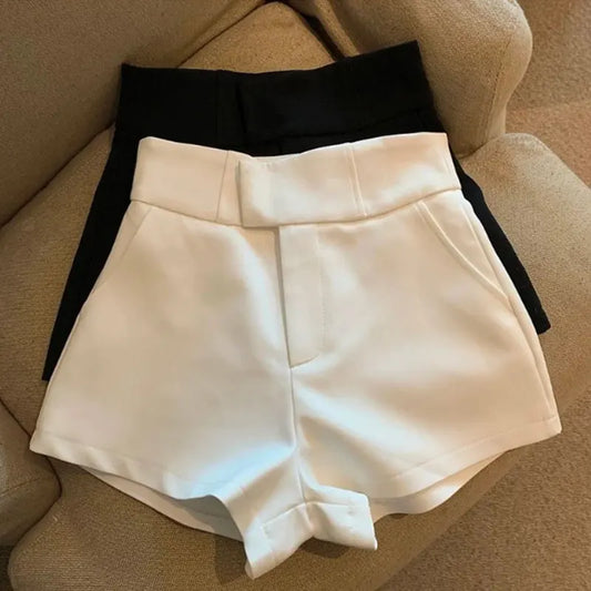 Women's Shorts Mooyufon Black Shorts Women Harajuku Elegance High Waisted Shorts A-Line Slim Casual Hot Girl Straight Pants Sexy