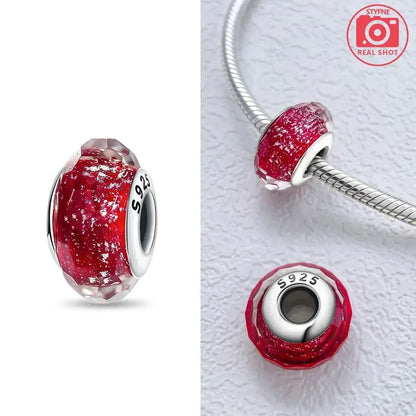 Silver 925 Colorful Flower Series Murano Glass Beads Charm Fit Original Bracelet Murano Glass DIY for Women Jewelry Gift