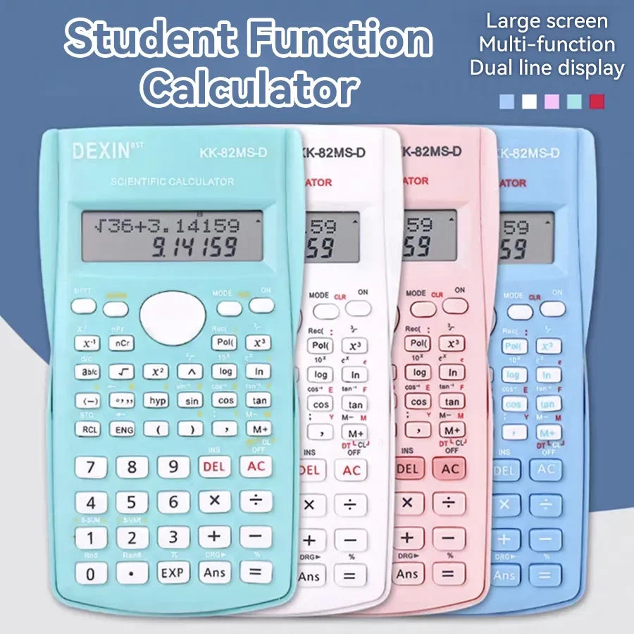 Portable Dual-Row Screen Multi-Functional Scientific Calculator Essential Stationery for School and Office Supplies
