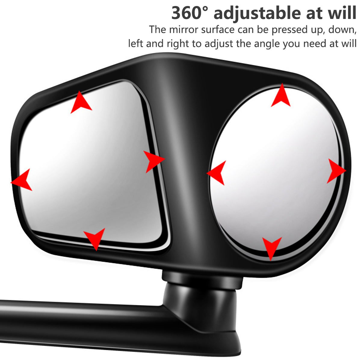 2Pcs, Car Rearview Mirrors, 360° Blind Spot Mirror, Adjustable Rotatable Convex Wide-angle Clear Rearview Safety Mirror Accessories