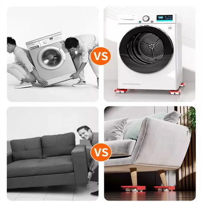 Multipurpose Furniture Mover Set, Heavy Duty Rollers Dolly For Effortless Moving & Lifting, 360 degree Rotation Rollers