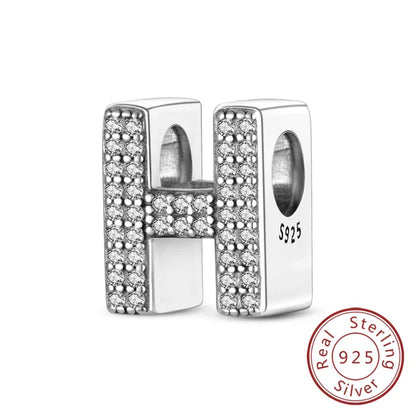 925 Sterling Silver 26 Letters Charms A-Z Alphabet Beads Fit Original Bracelet for Women Girl DIY Fine Jewelry Gift