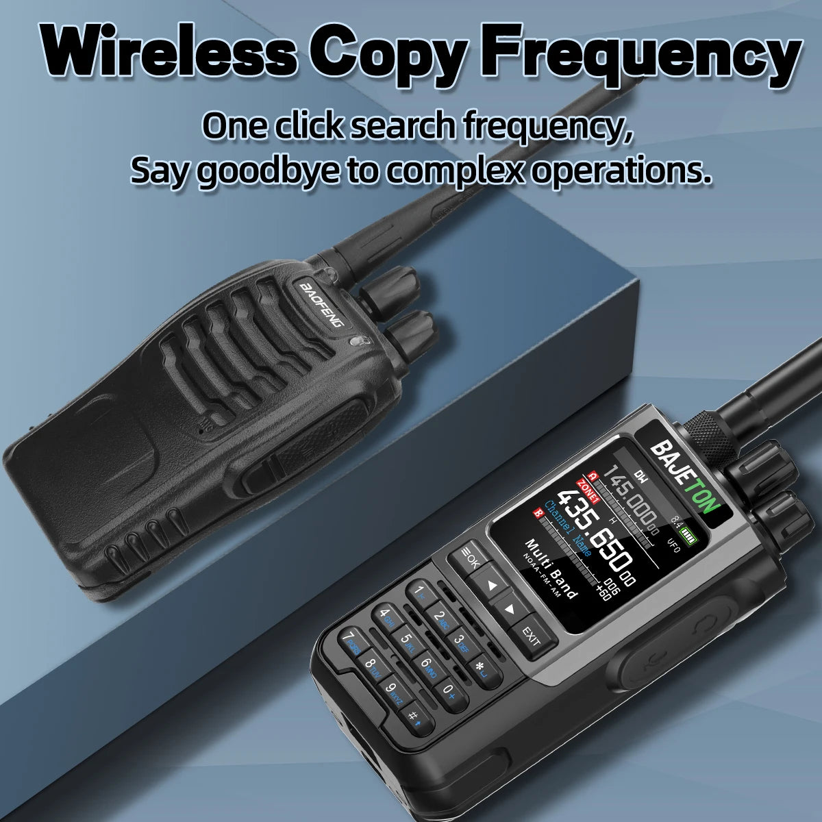 BAJETON BJ-8300 Walkie Talkie 10W Tri Power SW MW LW AM SSB CB Receive Wireless Bluetooth Phone Programming NOAA Two Way Radio