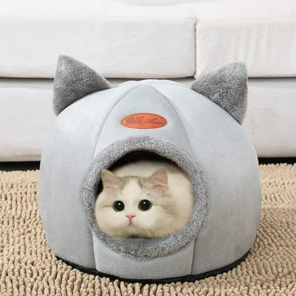 Pets Tent Cozy Cave Nest Indoor Pet Deep Sleep Comfort Cat Bed Iittle Mat Basket Small Dog House Products Semi-enclosed Cat Bed
