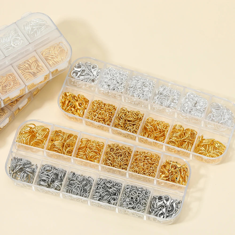930pcs/Box Jewelry Findings Kits Open Jump Rings Lobster Clasps Hooks Pliers Tweezers for DIY Bracelet Necklace Jewelry Making