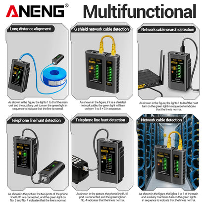 ANENG M469D network line finder RJ45RJ11 dual interface telephone line and network cable on/off detection split type line tester