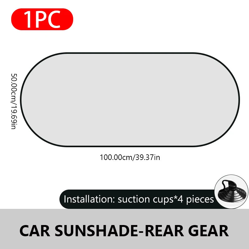 Car Sun Shade UV Protector, Reflective Fabric Car Window Sunshade, Front Rear Back Window Sun Visor, Summer UV Protection, SEAMETAL