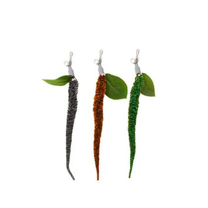 Caterpillar Cat Toy Set, Cat Feather Teaser Wand Toy for Kitten, Cat Dog Plush Worms Interactive Training Playing Stick Pet Toy