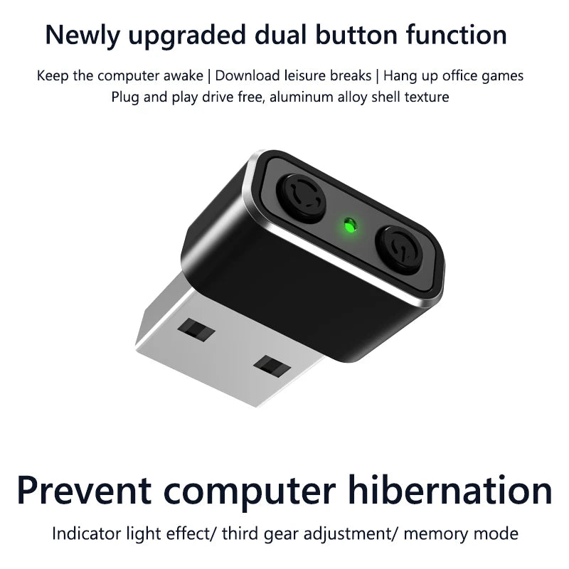 Mini Automatic Mouse Jiggler, Mover Undetectable USB Automatic Move Cursor, Plug and Play with ON/OFF Indicator Light for Computer