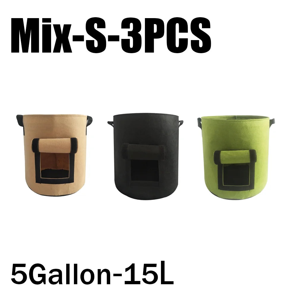 3Styles Felt, plant grow bags, nonwoven fabric garden potato pot, greenhouse vegetable growing bags, moisturizing vertical tools