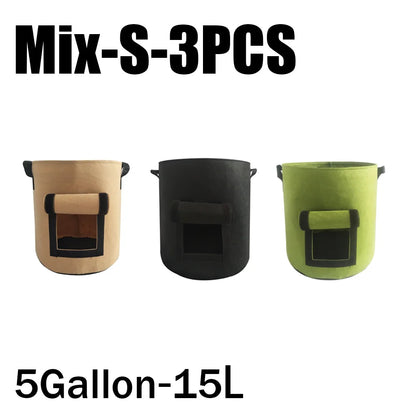 3Styles Felt, plant grow bags, nonwoven fabric garden potato pot, greenhouse vegetable growing bags, moisturizing vertical tools