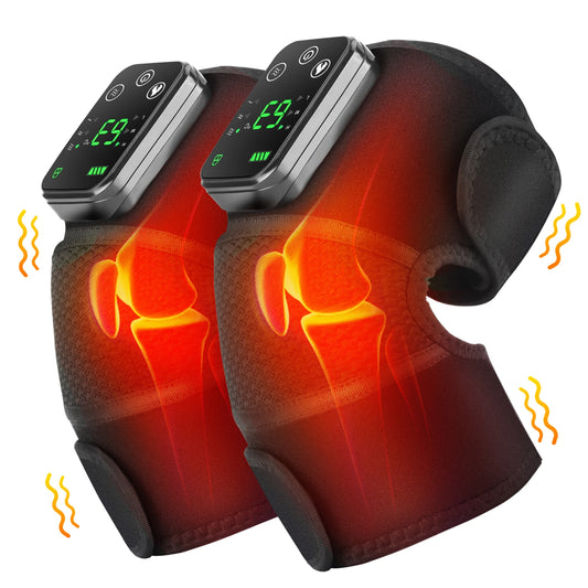 Thermal Knee Massager 3-in-1 Shoulder, Knee, and Elbow Heating Massage Support Brace Rechargeable Vibration Pad Machine Muscle Relaxer