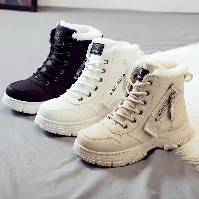 Winter Women Snow Boots Casual High-top Shoes Lightweight Warm Women Sneakers Platform Ankle Boots Plus Size New Outdoor Boots