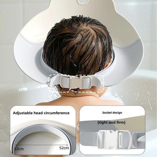 Adjustable Children's Shampoo Cap, Dinosaur Baby Shower Cap, Cartoon Bath Visor, Infant Hair Shield, Ear Protection, Waterproof