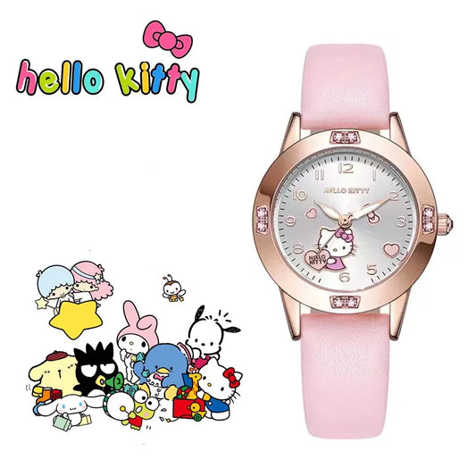 Sanrio Hello Kitty Children's Watch Kuromi Cinnamoroll Kawaii Quartz Casual My Melody Wristwatch Women Girl Children Gifts