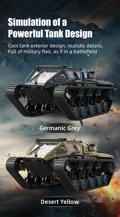 2.4G JJRC C8812 Full Scale Tracked RC Tank, Remote Control Tank With 360° Rotation Drift, RC Model Off-Road Vehicle, Children Gift