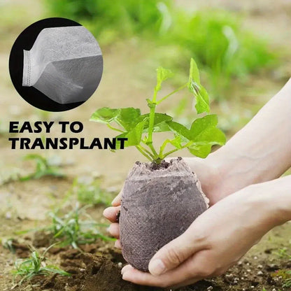 100pcs Biodegradable Seed Nursery Bags, Non-Woven Plants GrowBags, Fabric Seedling Pots Plants Pouch, Home Garden Supply