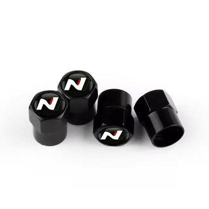 4Pcs Car Wheel Tire Valve Caps Air Stem Covers For N Line Sonata Tucson Azera Elantra Veloster Kona Santa Accessories