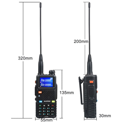 Baofeng UV-5RH Tri-band Walkie Talkie UHF 400-520MHz VHF136-174MHz 200-260MHz Wireless Fast Copy One Channel 7W 999Ch FM Radio