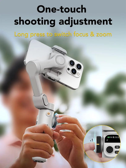 AOCHUAN Smart X2 Handheld Gimbal 3-Axis Stabilizer Built-in 20cm Extension Rod LED Display Phone Holder for iPhone Smartphone