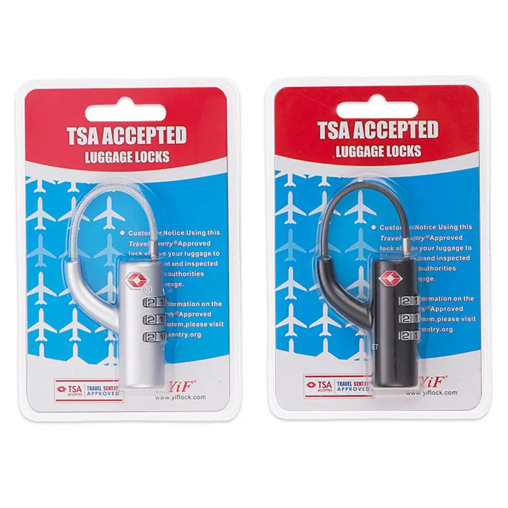 High Security TSA Customs Lock Overseas Customs Clearance Trolley Luggage Suitcase Backpack Password Padlock with Steel Cable