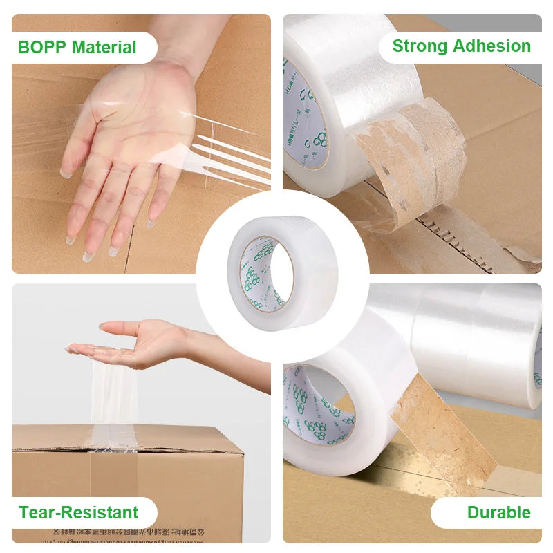Bopp Single-Sided Transparent Packaging Tape High Viscosity Carton Sealing Fixed Items Sealing Heavy Packaging