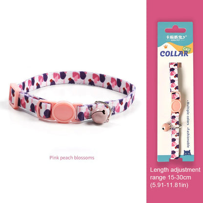 Cute Cat Weaving Necklace with Small Bell Design, Anti-Suffocation Cat Collar Adjustable 15-30cm Comfortable Soft nylon material