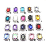 10Pcs, 15*20mm Metal Rectangle Rhinestone Sewing Accessories, DIY Clothing Hair Jewelry Decorative Accessories