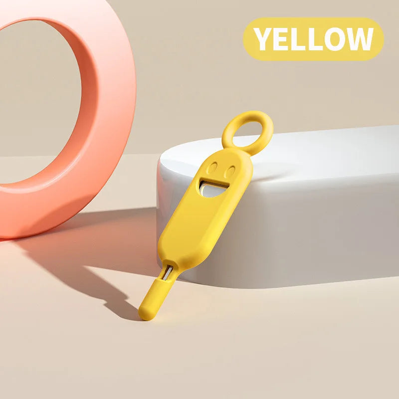 2 IN 1 SIM Card Removal Needle Pin with Protector Holder Anti-Lost Phone SIM Cards Storage Case Tray Ejector Needle Opener