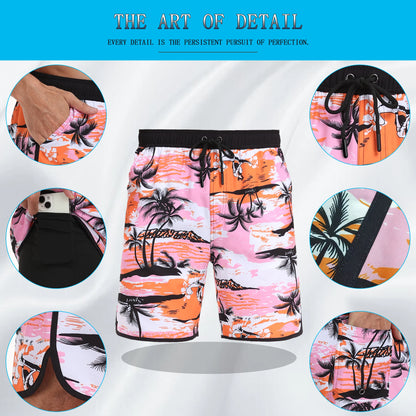Summer men's hot selling beach pants, casual vacation printed men's pants, comfortable and breathable street clothing