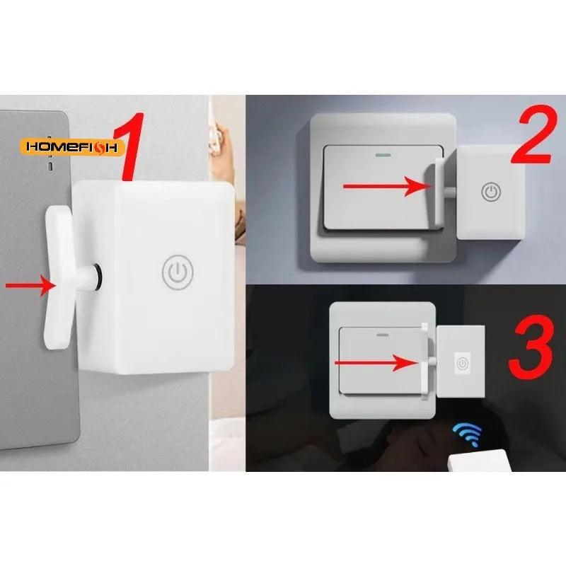 Wireless Control Light Switch, Remote Light On  Off Tool, Automatic Button Pusher, Intelligent USB Rechargeable Lazy Remote Control Switch