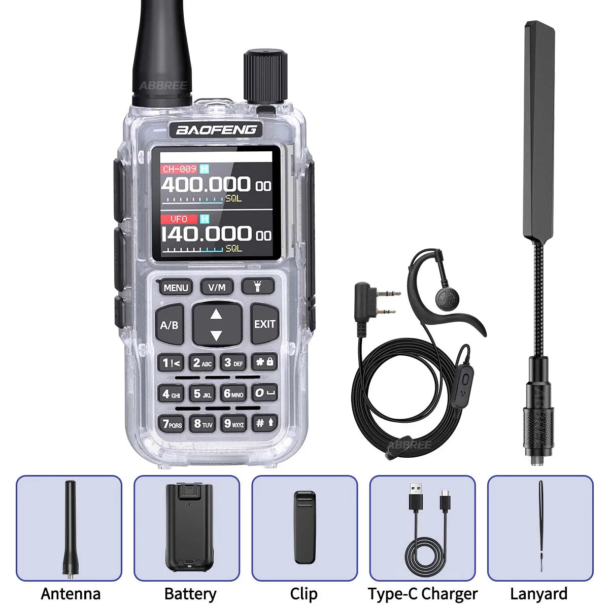 BAOFENG MINI 5 Walkie Talkie Batería 2200mAh Programación Bluetooth por APP Doble PTT Largo Alcance Nuevo Modelo UV-5R MINI Radioaficionado