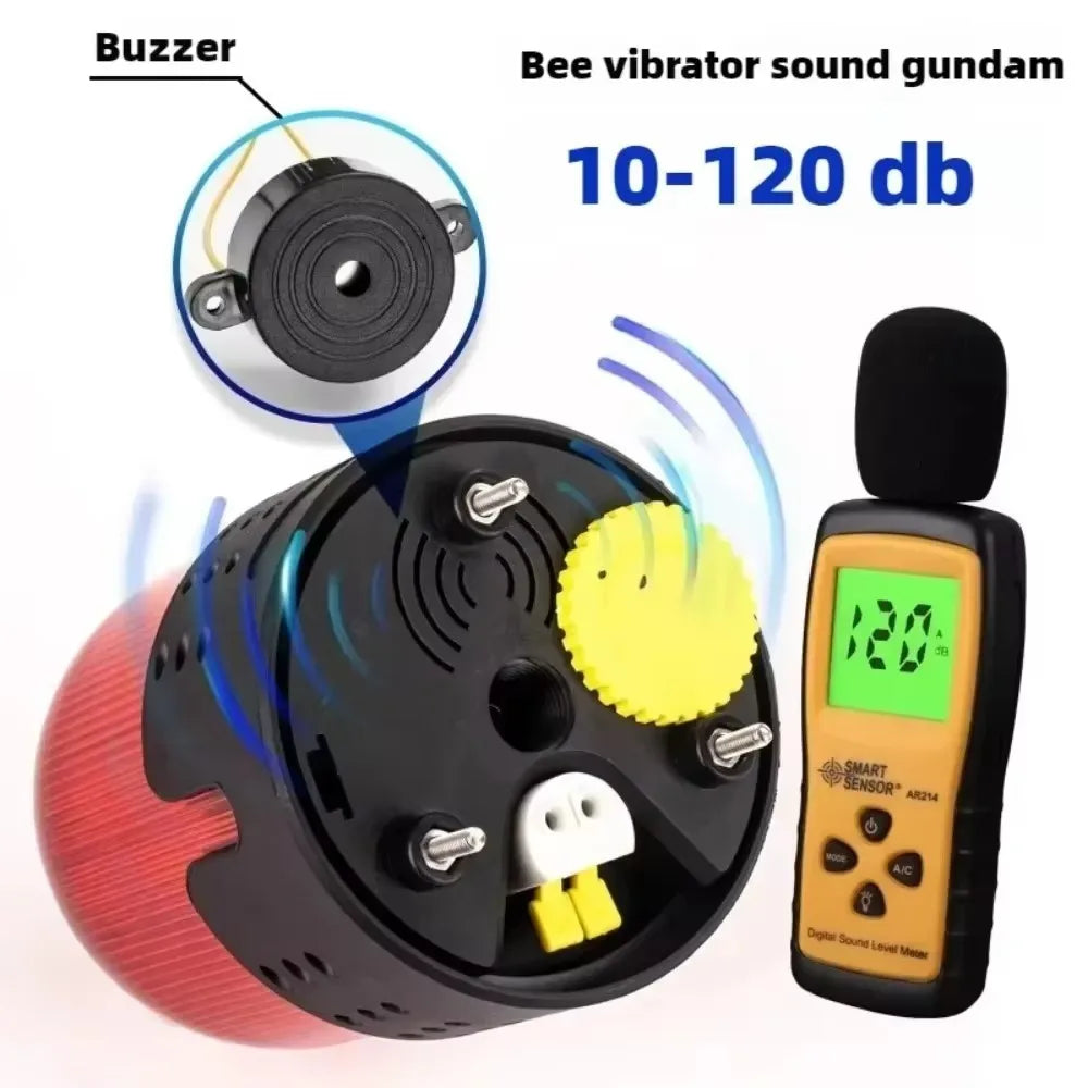 Three Sound Modes Emitting LTE-1101J Light Flashing Shiny Warning Light 120dB Volume Adjustable Magnetic Base 12V 24V 220V