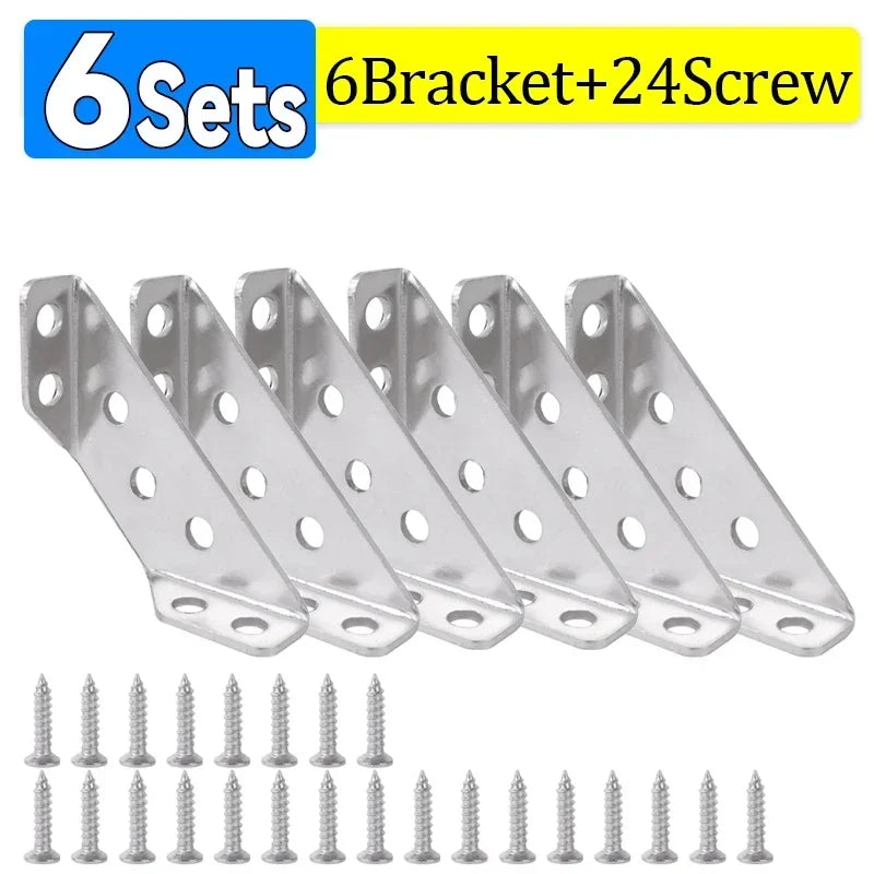 Corner Brackets, Stainless Steel Furniture Angle, Shelf Connector, Cabinet Support Fixing Frame Corner Brace
