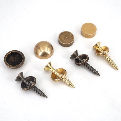 8Sets, Brass Decorative Nail, Mirror Advertising Board Cap Cover Self-tapping Screw, 9mm/12mm/13mm/15mm