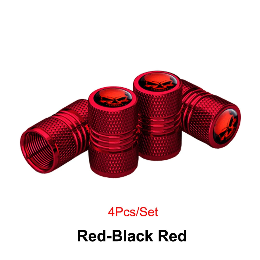 4Pcs Anodized Aluminum Tire Valve Caps, Corrosion Resistant, Universal Stem Covers for Cars Trucks Motorcycles SUVs and Bikes