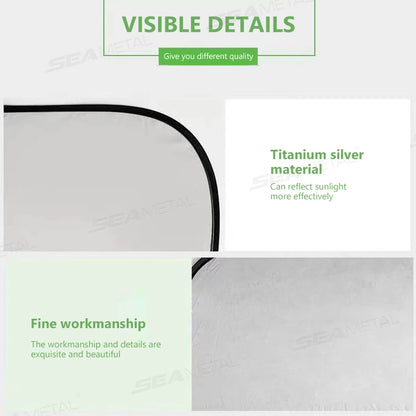 Car Sun Shade UV Protector, Reflective Fabric Car Window Sunshade, Front Rear Back Window Sun Visor, Summer UV Protection, SEAMETAL