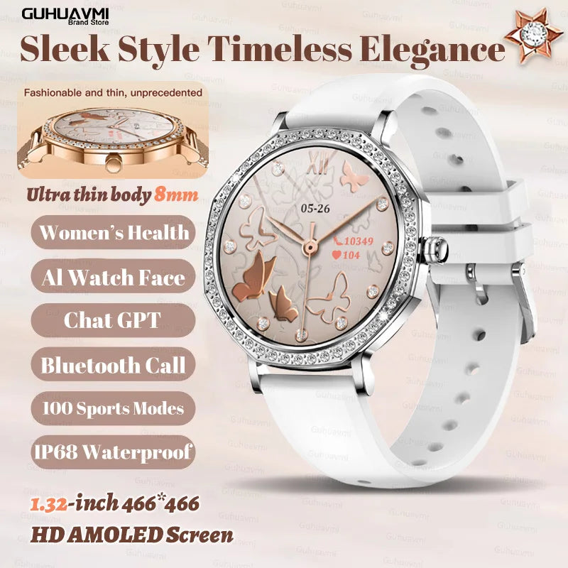 2026 Ultra Thin Women Smart Watch Screen Always Display Time Sports Bracelet Bluetooth Call Fashion Smartwatch Ladies Best Gift