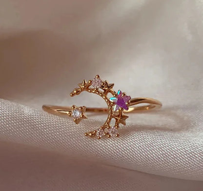 New Cute Colorful Zircon Flower Ring For Women Girl, Fashion Vintage Zircon Adjustable Rings, Jewelry Gift