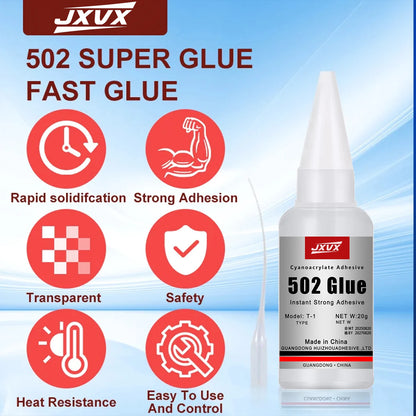 50/20g Multi-purpose 502 Instant Strong Super Glue Universal Superglue Mighty Instant Glue for Resin Ceramic Metal Glass Fast Dry