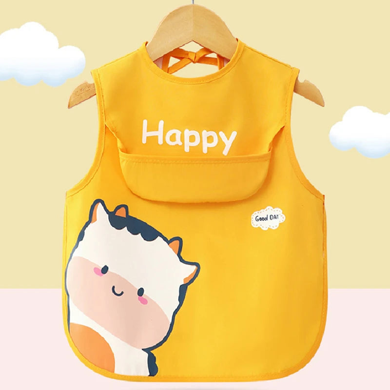 Baby Smock Bibs Waterproof Long Sleeve Eating Feeding Art Apron Newborn Toddler Burp Cloths Fit 0-3 Years Dropshipping