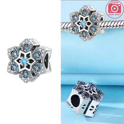 Charms 925 Silver Blue Original Stars Heart Zircon Chameleon Panda Glass Beads Fit Bracelet Jewelry Women Diy Accessories