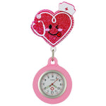Hospital Health Care Shiny Heart Medical Icons Cartoon Lovely Nurse Doctor Clip Pocket Watches Hang Clock Gift Watch