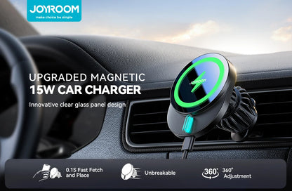 15W Magnetic Phone Holder Mount Charger, Fast Wireless Car Charger for iPhone 16/15/14/13, Air Vent Car Phone Mount 1/2pcs, JOYROOM